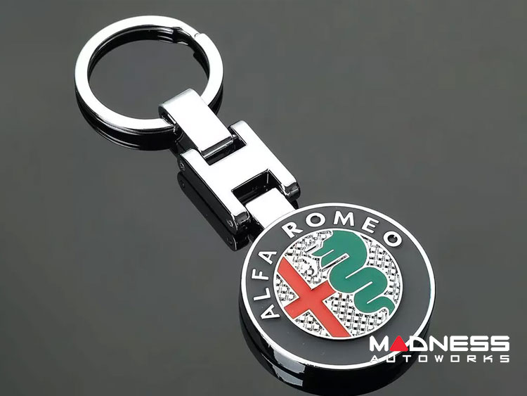 Keychain - Alfa Romeo - Silver w/ Alfa Romeo Logo